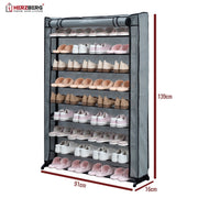 Herzberg HG-8077: 9-Tier Shoe Rack Organizer Gray