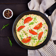 Cheffinger CF-FA03: 3 Pieces Marble Coated Frying Pan Set Red/Black