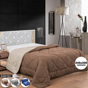 Herzberg HG-2420BCO: Bicolor Microfiber Duvet - 240x200cm Brown