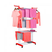 Herzberg HG-8034ORG: Moving Clothes Rack - Orange