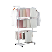 Herzberg HG-8034WHT: Moving Clothes Rack - White