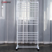 Herzberg HG-8034WHT: Moving Clothes Rack - White