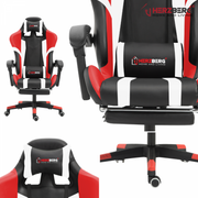 Herzberg HG-8083: Tri-color Gaming and Office Chair with Linear Accent Red