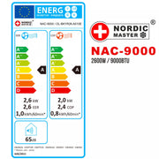 Nordic Master NAC-9000: 4-in-1 9000 BTU Cooling Power Air Conditioner with WIFI