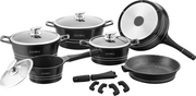 Royalty Line RL-ES1014M: 14 Pieces Marble Coated Cookware Set Copper